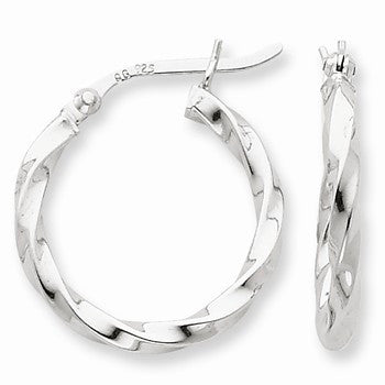 Sterling Silver Twist 20mm Hoop Earrings