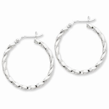 Sterling Silver Twisted 30mm Hoop Earrings