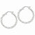 Sterling Silver Rhodium Plated Twist 35mm Hoop Earrings