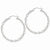 Sterling Silver Rhodium Plated Twist 45mm Hoop Earrings