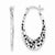Sterling Silver Textured Oval Hoop Earrings