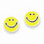 Sterling Silver Enameled Happy Face Post Earrings