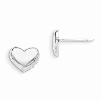 Sterling Silver Polished Heart Post Earrings