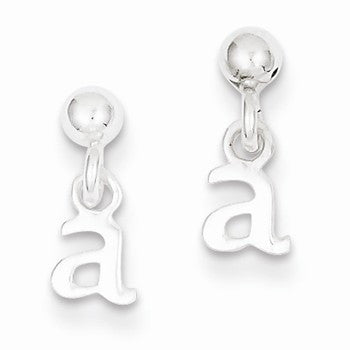 Sterling Silver Polished A Dangle Post Earrings
