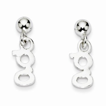 Sterling Silver Polished G Dangle Post Earrings