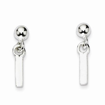 Sterling Silver Polished L Dangle Post Earrings