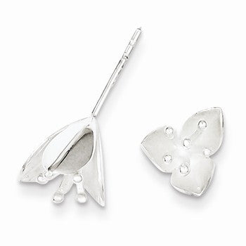 Sterling Silver Polished Flower Post Earrings