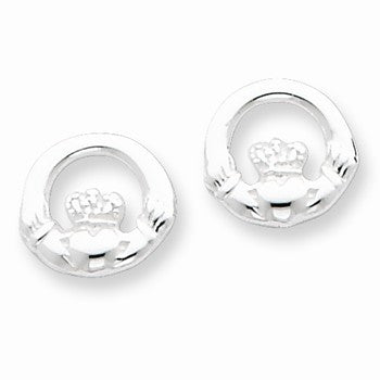 Sterling Silver Claddagh Post Earrings