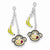 Sterling Silver Enameled Monkey Face Banana Dangle Post Earrings