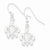 Sterling Silver Polished Textured Turtle Dangle Earrings
