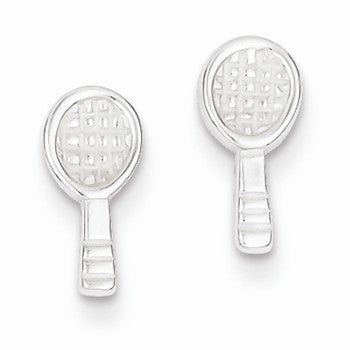Sterling Silver Tennis Racquet Mini Earrings