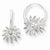 Sterling Silver Polished Flower Dangle Hoop Earrings