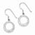 Sterling Silver Polished Textured Round Dangle Earrings