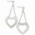 Sterling Silver Polished Textured Heart Dangle Post Earrings
