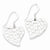 Sterling Silver Polished Textured Heart Dangle Post Earrings