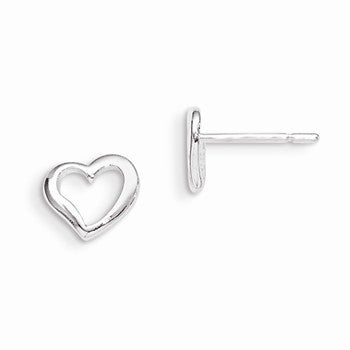 Sterling Silver Polished Heart Post Earrings