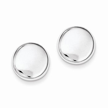 Sterling Silver Polished Button Post Earrings