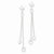 Sterling Silver CZ Fancy Polished Heart Dangle Post Earrings