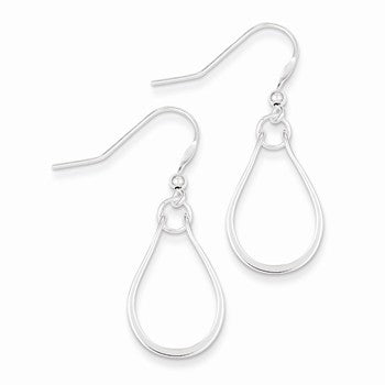 Sterling Silver Polished Teardrop Dangle Earrings