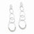Sterling Silver Polished Textured Circle Oval Dangle Post Earrings
