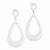 Sterling Silver Large Post Teardrop Dangle Earrings