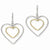 Sterling Silver Gold-Plated Double Heart Wire Dangle Earrings