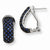 Sterling Silver Blue CZ Omega Back Earrings