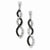 Sterling Silver & Black Rhodium w/Black & White CZ Twisted Post Earring, Jewelry Earrings