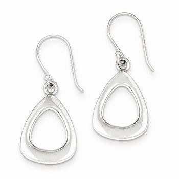 Sterling Silver Polished Triangular Shaped Dangle Earrings
