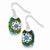 Sterling Silver Multicolored Glass Polished Fancy Dangle Earrings