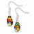 Sterling Silver Multicolored Glass Polished Teardrop Dangle Earrings