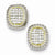 Sterling Silver Vermeil Rectangle Pave CZ Post Earrings
