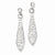 Sterling Silver White Swarovski Crystal Oval Post Dangle Earrings