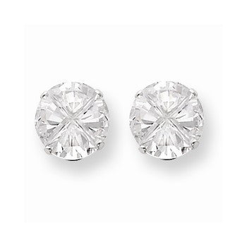 Sterling Silver 9mm Round 4 Prong CZ Stud Earrings