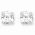 Sterling Silver 6mm Square CZ 4 Prong Stud Earrings