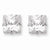 Sterling Silver 8mm Square CZ 4 Prong Stud Earrings
