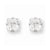Sterling Silver 4mm Square CZ 4 Prong Stud Earrings