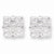 Sterling Silver 8mm Square CZ 4 Prong Stud Earrings