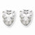 Sterling Silver 6mm Heart 3 Prong CZ Stud Earrings