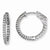 Sterling Silver CZ 50 Stones In & Out Round Hoop Earrings