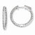 Sterling Silver CZ 60 Stones In & Out Round Hoop Earrings