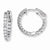 Sterling Silver CZ 34 Stones In & Out Round Hoop Earrings