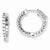 Sterling Silver CZ 32 Stones In & Out Round Hoop Earrings