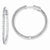 Sterling Silver CZ 76 stones In & Out Round Hoop Earrings