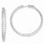 Sterling Silver CZ 100 Stones In & Out Round Hoop Earrings