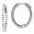 Sterling Silver CZ 46 Stones In & Out Oval Hoop Earrings