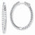 Sterling Silver CZ 66 Stones In & Out Oval Hoop Earrings