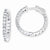 Sterling Silver CZ 40 Stones In & Out Round Hoop Earrings