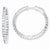 Sterling Silver CZ 60 Stones In & Out Round Hoop Earrings