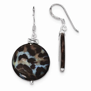 Sterling Silver Animal Print Mother of Pearl Earrings